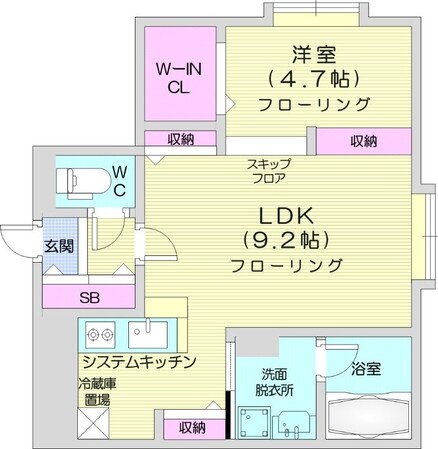 北３４条駅 徒歩23分 3階の物件間取画像